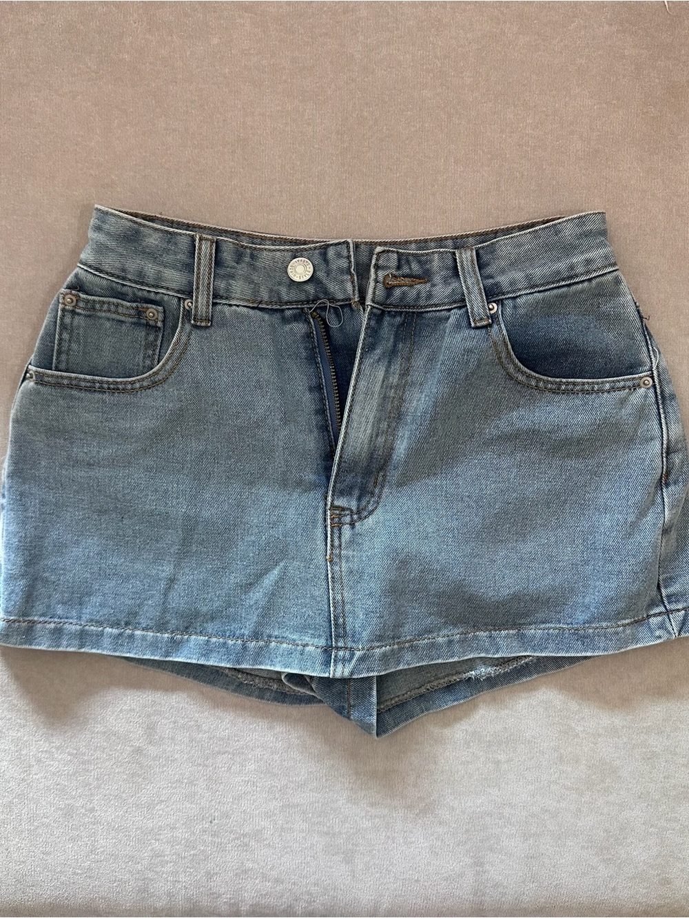 SHEIN Light Blue Denim Mini Shorts